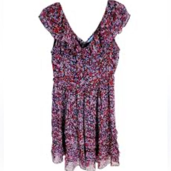 Draper James Blue and Red Ruffled Tiered Dress size 8, new with tags - Picture 4 of 11